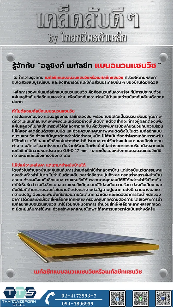 เคล็ดลับอลูซิงค์แมทัลชีทแบบฉนวนแซนวิช[Recovered]
